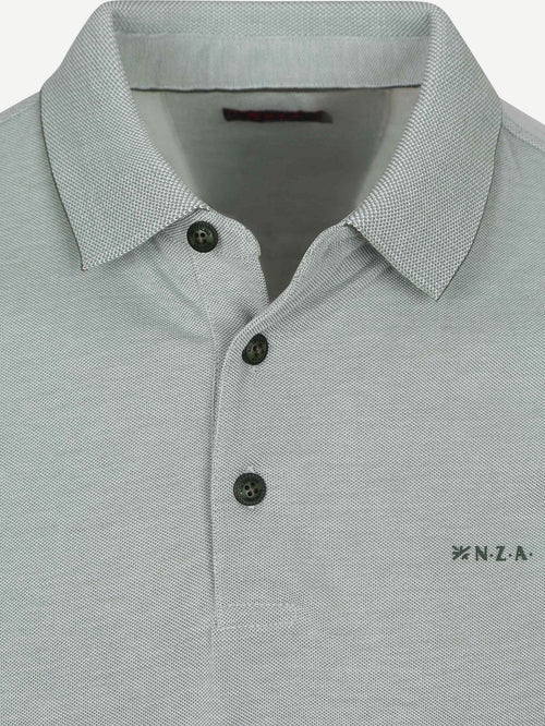 NZA longsleeve polo hamton piqué groen | Regular-fit