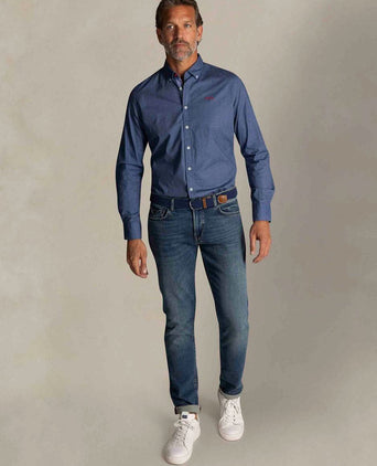 NZA shirt James oban poplin blauw | Regular-fit