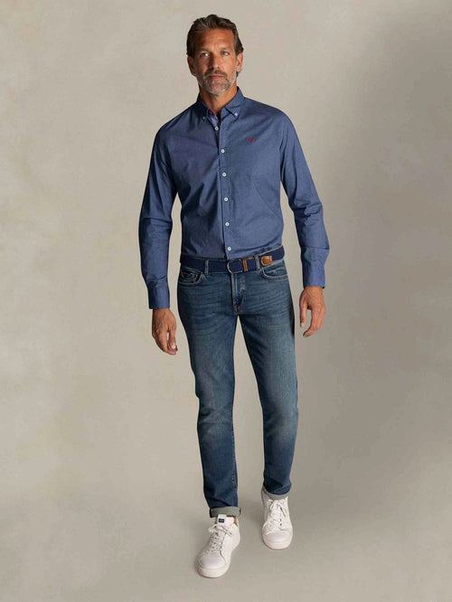 NZA shirt James oban poplin blauw | Regular-fit