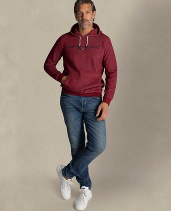 NZA hoodie diamond logo interlock melange cherry red | Regular-fit