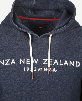 NZA hoodie diamond logo interlock melange icon donkerblauw | Regular-fit