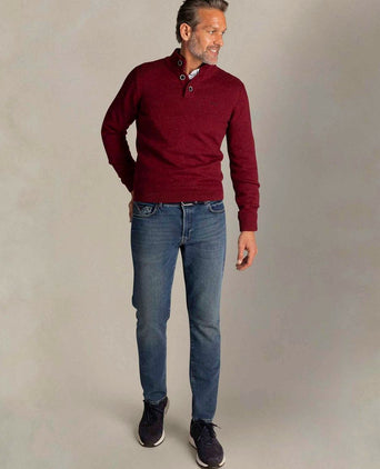 NZA pullover mocker conor melange cherry red | Regular-fit