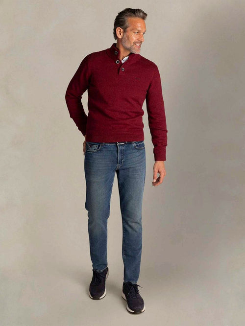 Pullover mocker conor melange cherry red