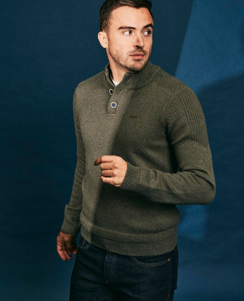 Pullover mocker conor melange army grey