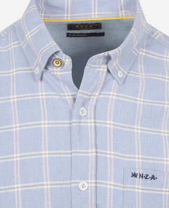 NZA shirt armando flanel ruit blauw | Regular-fit