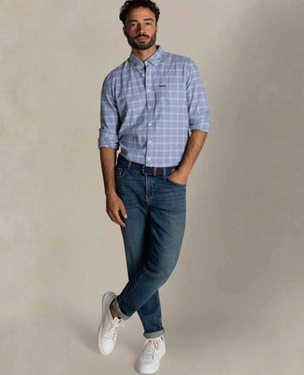 NZA shirt armando flanel ruit blauw | Regular-fit