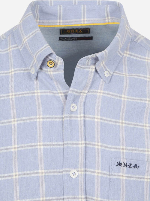 NZA shirt armando flanel ruit blauw | Regular-fit