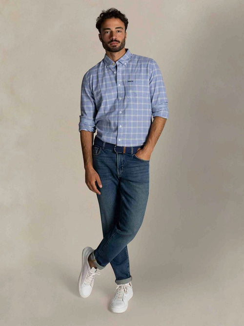 NZA shirt armando flanel ruit blauw | Regular-fit