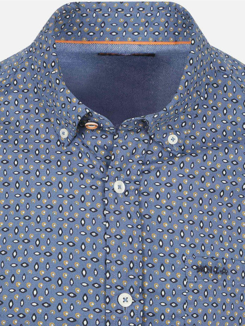 NZA shirt kylan poplin print blauw | Regular-fit