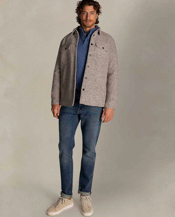 Overshirt willow wool blend greige