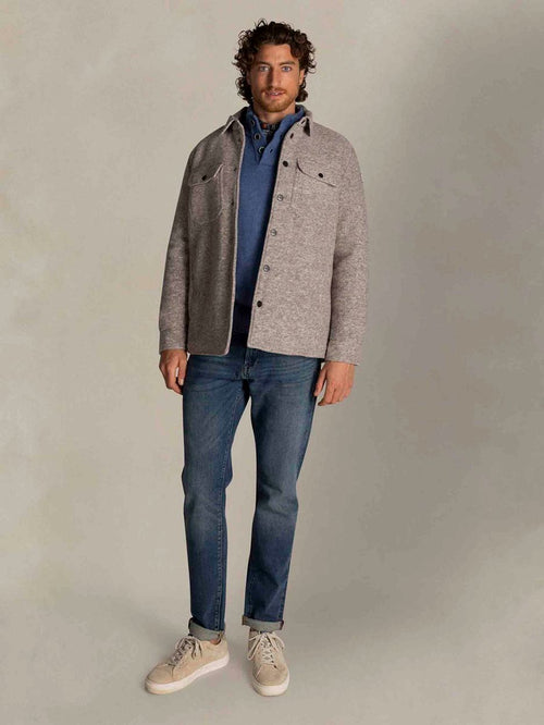 Overshirt willow wool blend greige