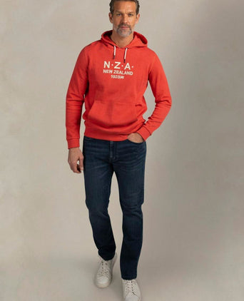Hoodie french rib garment washed red