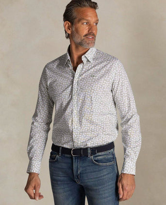 Shirt oban poplin bloemenprint groen