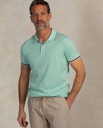 Polo bay jacquard mist groen