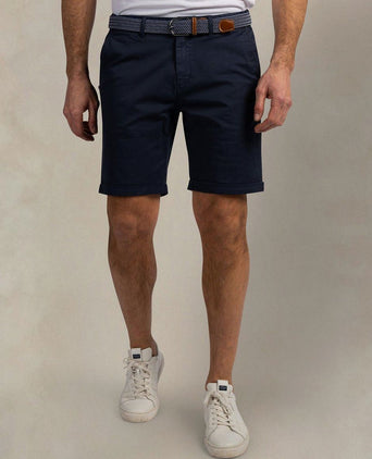 Shorts twill stretch lake donkerblauw