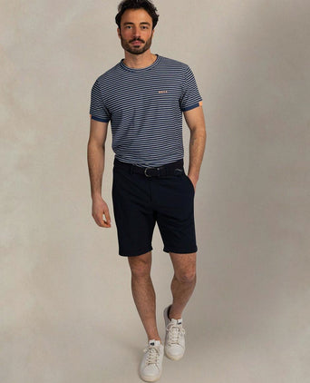 T-shirt jersey stripe donkerblauw sky