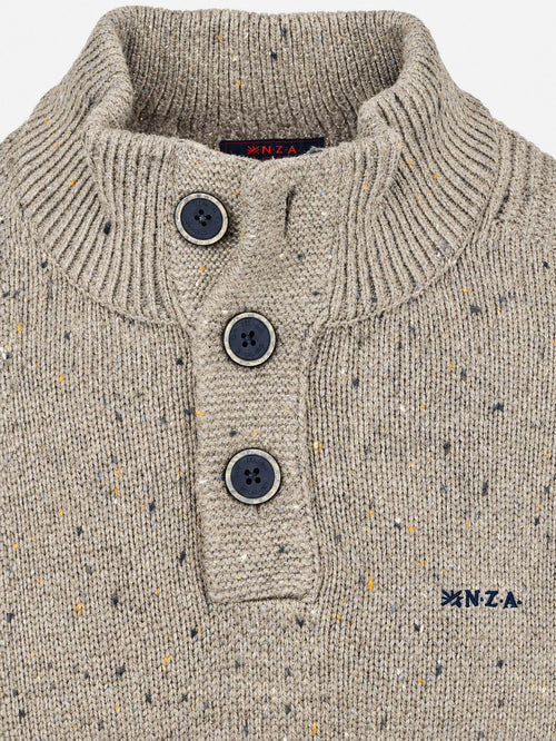 Pullover mocker eltham knit melange tan sand