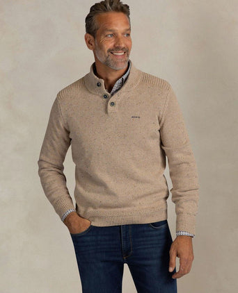 Pullover mocker eltham knit melange tan sand
