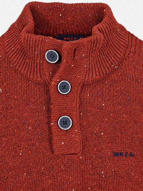 Pullover mocker eltham knit melange rusty orange