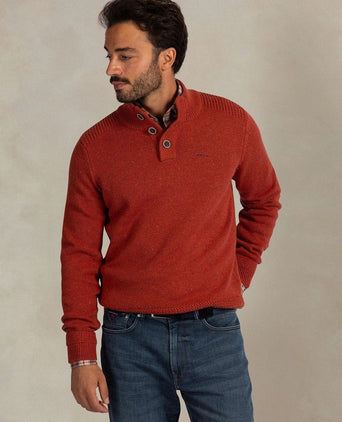 Pullover mocker eltham knit melange rusty orange