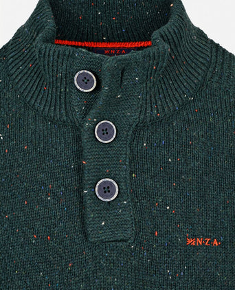 Pullover mocker eltham knit melange dark hunter