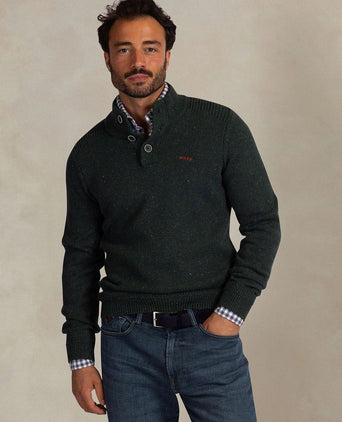 Pullover mocker eltham knit melange dark hunter