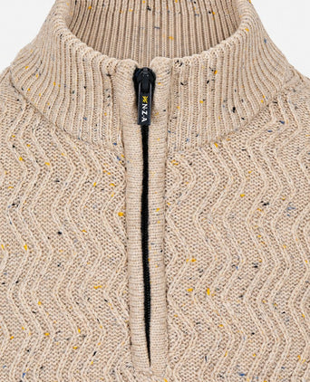 halve rits swirl kymara naps knit melange beige