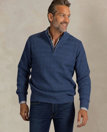 halve rits swirl kymara naps knit melange blue