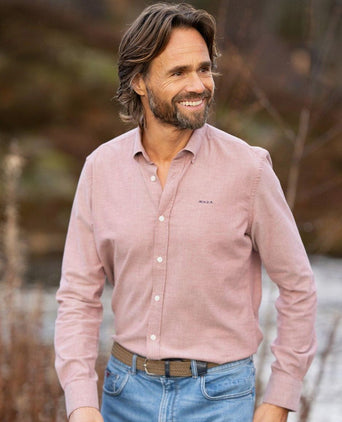 Overhemd bd barn twill rood