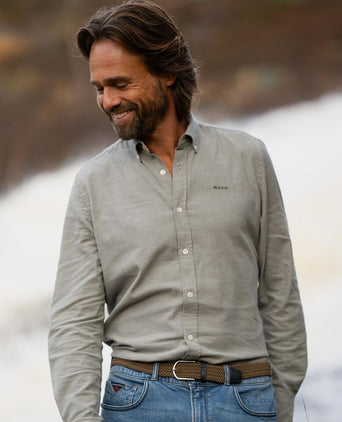 Overhemd bd barn twill groen
