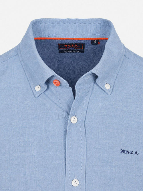 Overhemd bd barn twill blauw