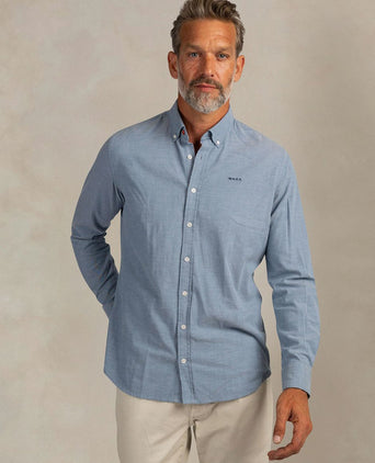 Overhemd bd barn twill blauw