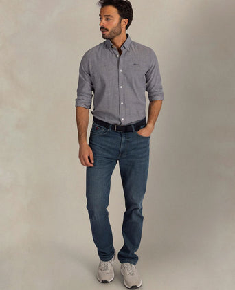 Overhemd bd barn twill donkerblauw