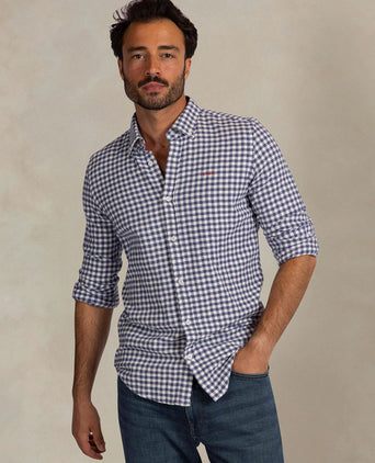 Overhemd bd coarse heavy flannel blauw