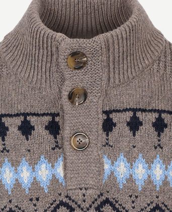 Pullover nordic wool blend taupe