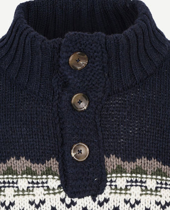 Pullover nordic wool blend donkerblauw