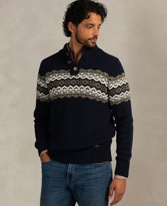 Pullover nordic wool blend donkerblauw