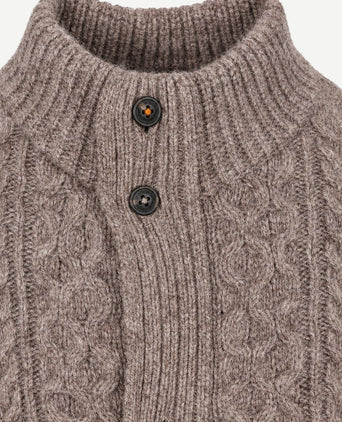 Pullover cable wool taupe