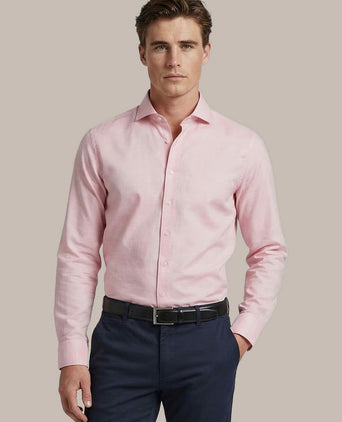 Melange overhemd roze