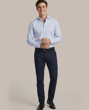 Overhemd jacquard luxe lichtblauw