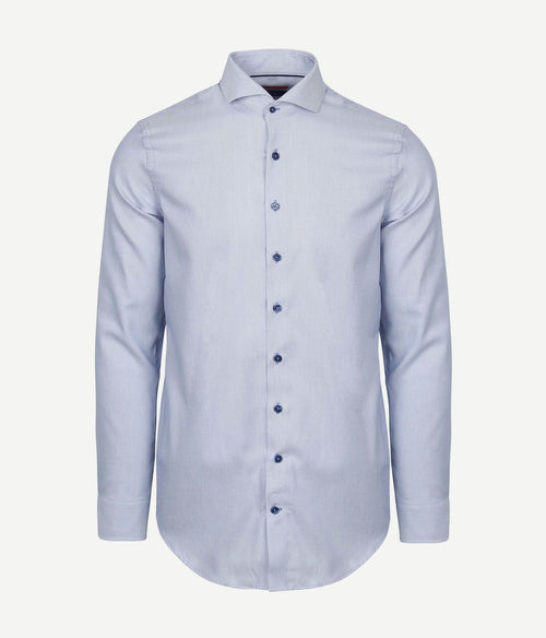 Suitable overhemd jacquard luxe blauw | Slim-fit
