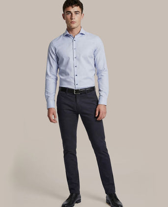 Overhemd jacquard luxe blauw