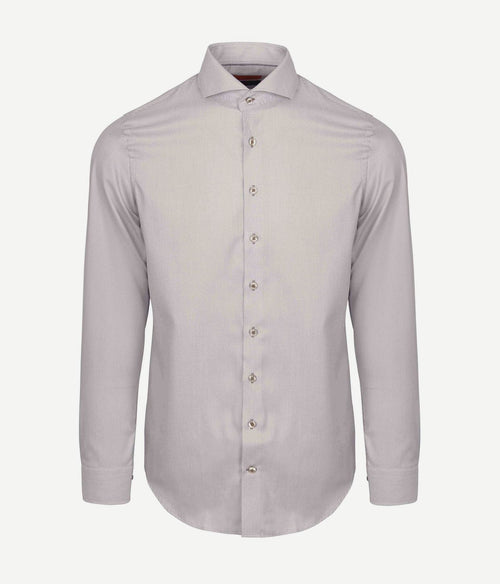 Suitable overhemd jacquard luxe beige | Slim-fit