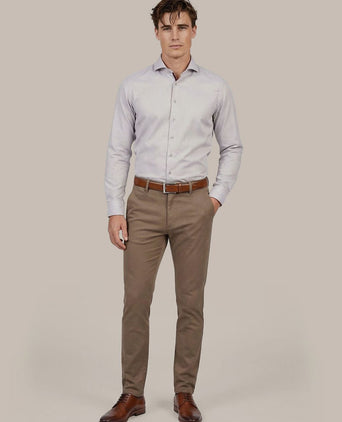 Overhemd jacquard luxe beige