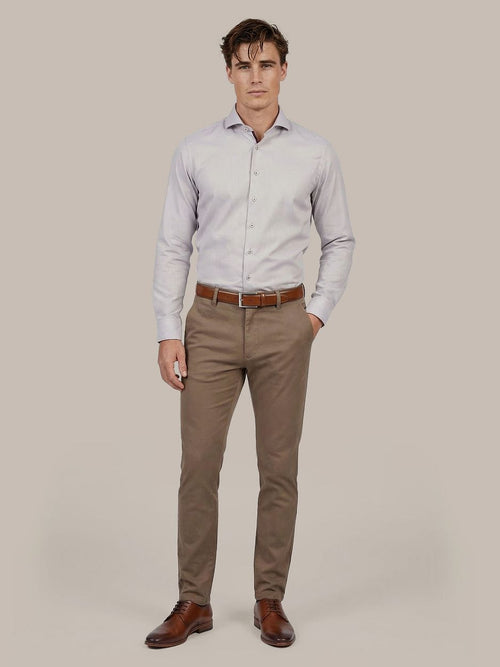 Overhemd jacquard luxe beige