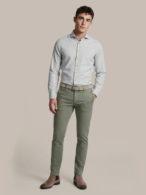 Overhemd jacquard luxe groen
