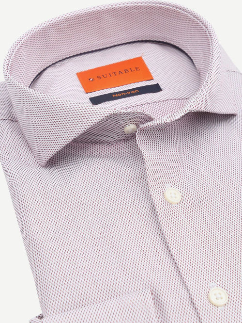 Suitable overhemd jacquard luxe rood | Slim-fit