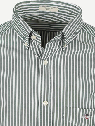 Gant casual overhemd streep groen | Regular-fit Gant casual overhemd streep groen | Regular-fit