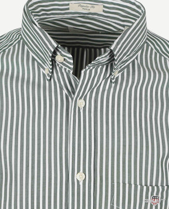Gant casual overhemd streep groen | Regular-fit