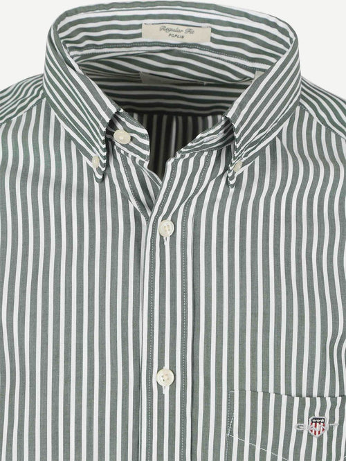 Gant casual overhemd streep groen | Regular-fit